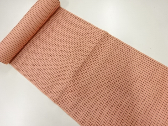 JAPANESE KIMONO / ANTIQUE BOLT FOR OBI / WOVEN GRID